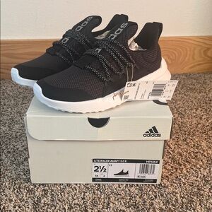 Adidas Kids Lite Racer Adapt 5.0 Black and White Sneakers